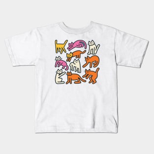 Retro Cat Graffiti Vintage Art Kids T-Shirt